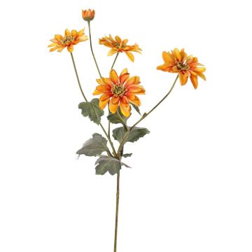 Textilblume Chrysantheme INDALI, orange-gelb, 65cm, Ø6,5-8cm
