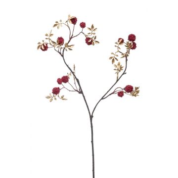 Kunst Maulbeerbaum Zweig TAMO mit Früchten, rot-gold, 65cm