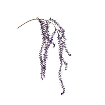 Dekozweig Amarant YESSIKA mit Blüten, Glitzer, lila, 110cm