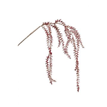 Dekozweig Amarant YESSIKA mit Blüten, Glitzer, rot, 110cm