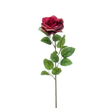 Kunstblume Rose PEZOS, burgunderrot, 60cm, Ø10cm