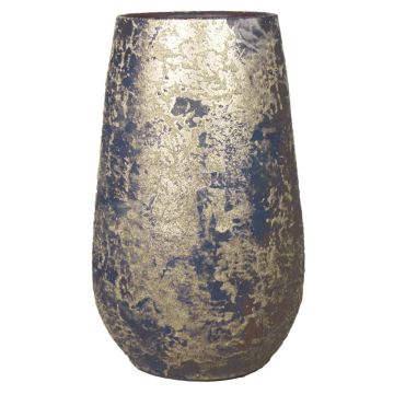Keramikvase im Retro Style MAGO, Wischoptik, gold, 30cm, Ø19cm