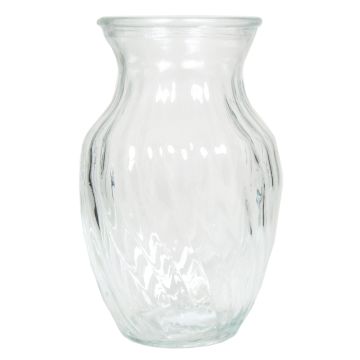 Tischvase aus Glas CATLYN mit gedrehten Rillen, klar, 20cm, Ø13cm
