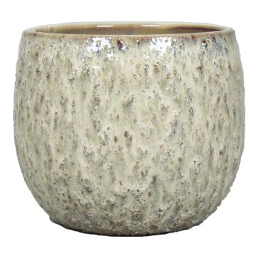 Blumentopf aus Keramik NOREEN, gesprenkelt, creme-braun, 11,5cm, Ø13,2cm