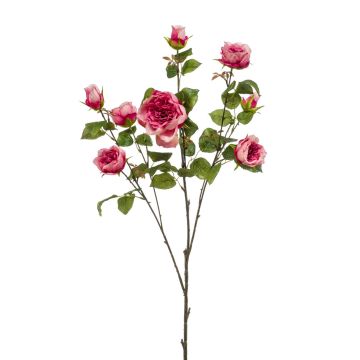 Kunst Rosen Zweig KHALED, rosa-pink, 110cm, Ø3-9cm