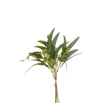 Deko Eukalyptus Bund BAYOLA mit Blüten, grün, 45cm