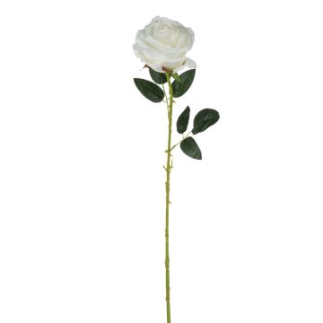 Textil Rose ELEAZAR, weiß, 65cm, Ø9cm