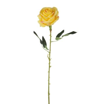 Textil Rose ELEAZAR, gelb, 65cm, Ø9cm