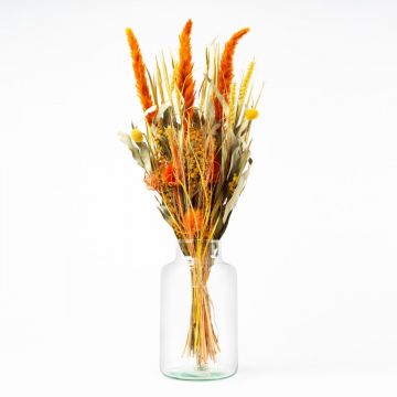 Trockenblumenstrauß ELEANOR mit Rispen, orange-gelb, 65cm, Ø14cm