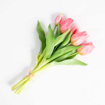 Kunstblumen Tulpen Strauß LEANA, rosa, 30cm, Ø20cm