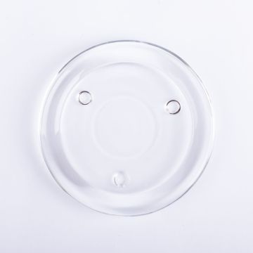 Runder Kerzenteller VINCENTIA aus Glas, klar, Ø11cm