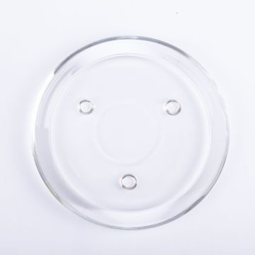 Runder Kerzenteller VINCENTIA aus Glas, klar, Ø14cm