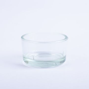 Halter für Teelicht TAMIO aus Glas, klar, 3cm, Ø4,2cm