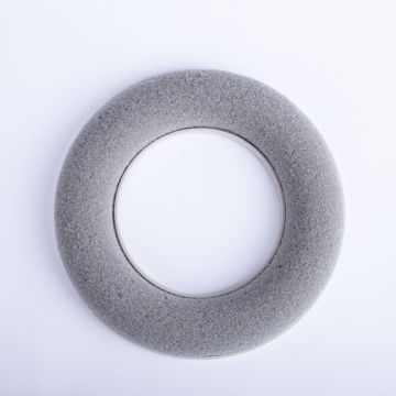 Steckschaum Ring AMEB für Kunstblumen, mit Kunststoffunterlage, grau, Ø15cm