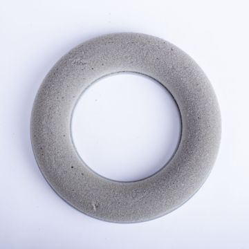 Steckschaum Ring AMEB für Kunstblumen, mit Kunststoffunterlage, grau, Ø17cm