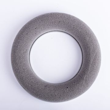 Steckschaum Ring AMEB für Kunstblumen, mit Kunststoffunterlage, grau, Ø20cm