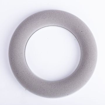 Steckschaum Ring AMEB für Kunstblumen, mit Kunststoffunterlage, grau, Ø25cm