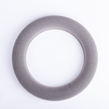 Steckschaum Ring AMEB für Kunstblumen, mit Kunststoffunterlage, grau, Ø30cm