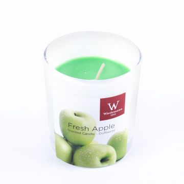 Wachskerze mit Duft ASTRID im Glas, Fresh Apple, apfelgrün, 7,9cm, Ø7,1cm, 28h