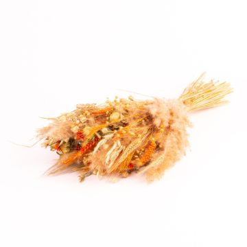 Trockenblumen Strauß CARMENTA, orange-natur, 50cm, Ø20cm