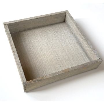 Quadratisches Holztablett MARTAL, natur leicht gekalkt, 30x30x4cm