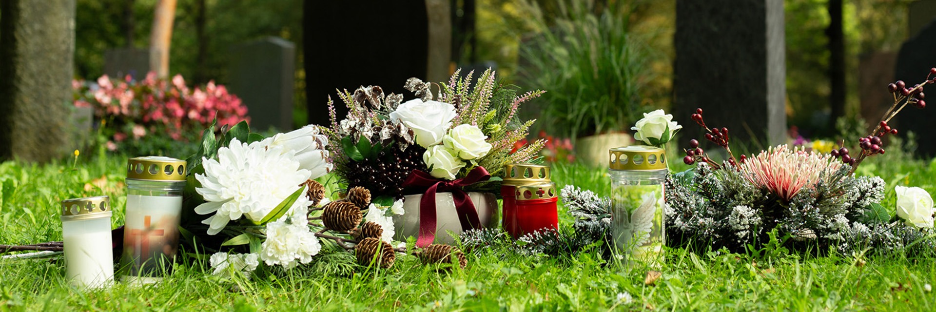 Künstliche Allerheiligen Blumen wie echt