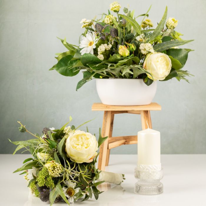 Bouquet et composition florale de mariage (pour croisiéristes)